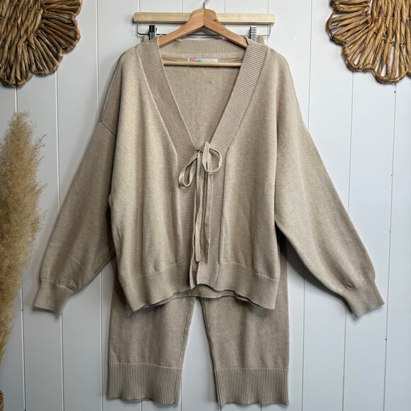 Free People sweater set co-ord matching set pants knit cozy boho Small - Picture 3 of 10